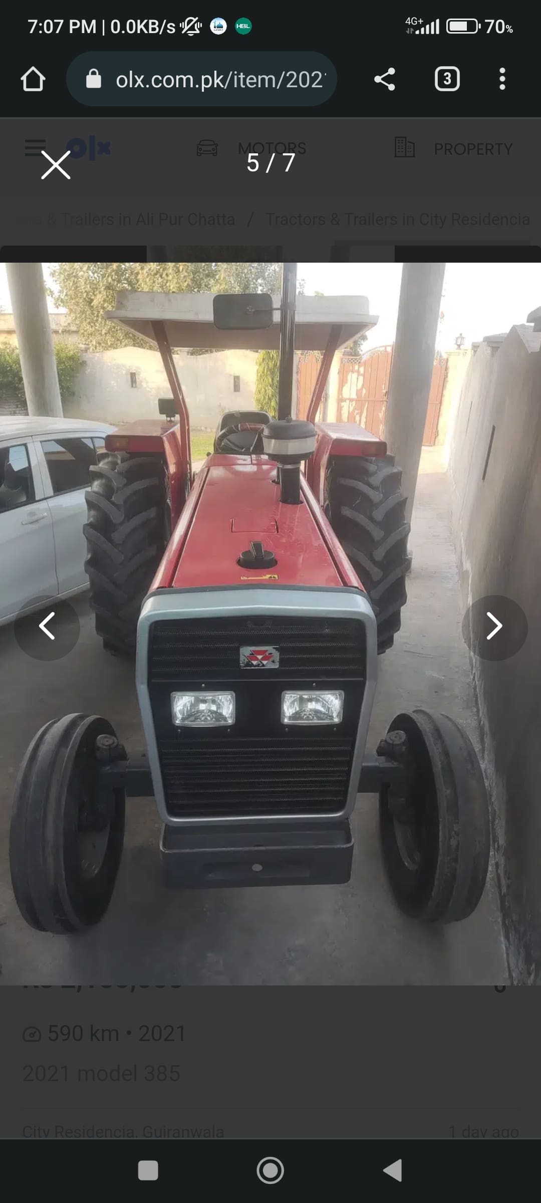 MF 385 tractor model 2021 Millat tractor